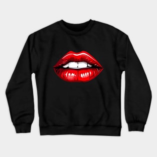 Confidently Glamorous:  Bold Lipstick Kiss Mark Crewneck Sweatshirt